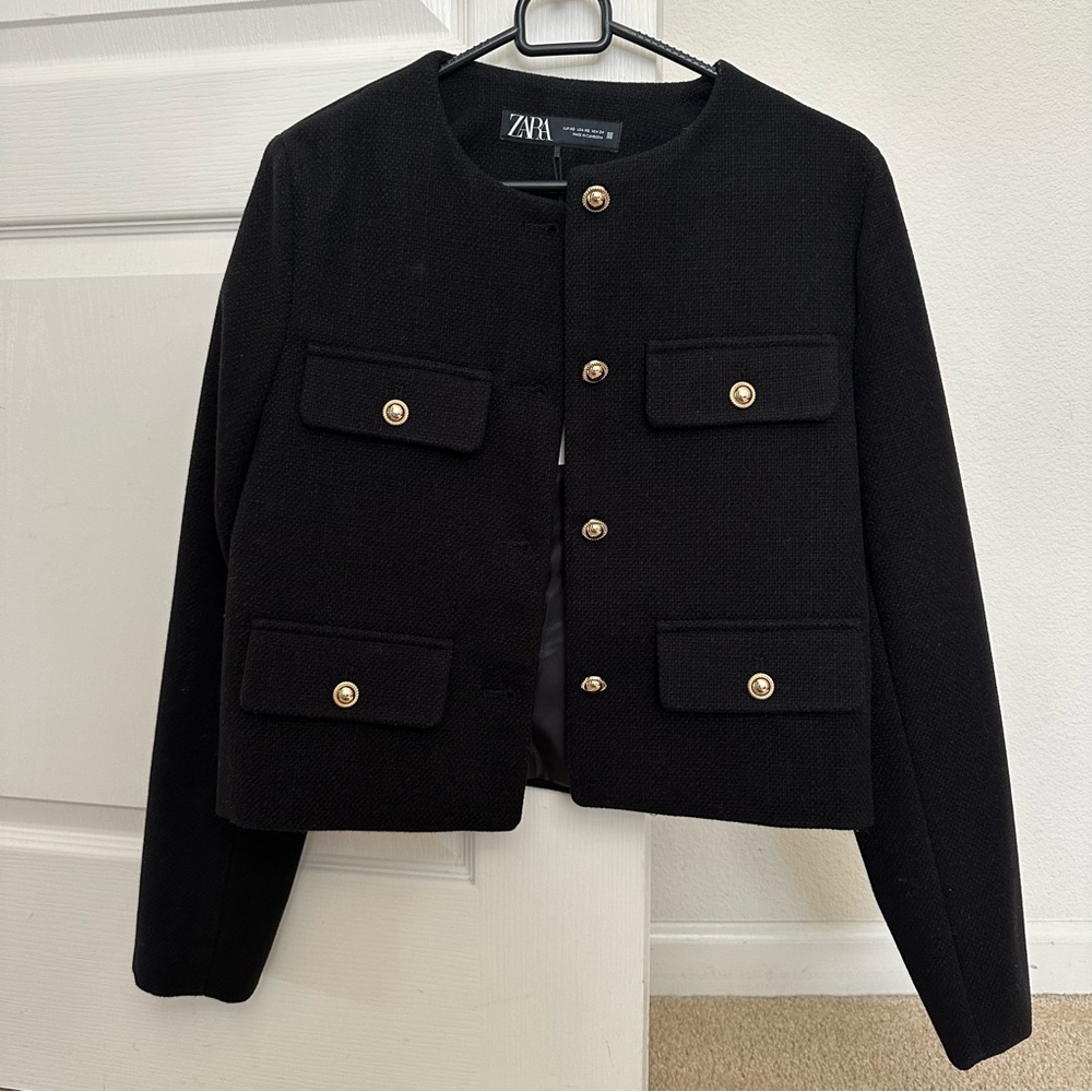 Brand New ZARA Textured Tweed Jacket (XS)